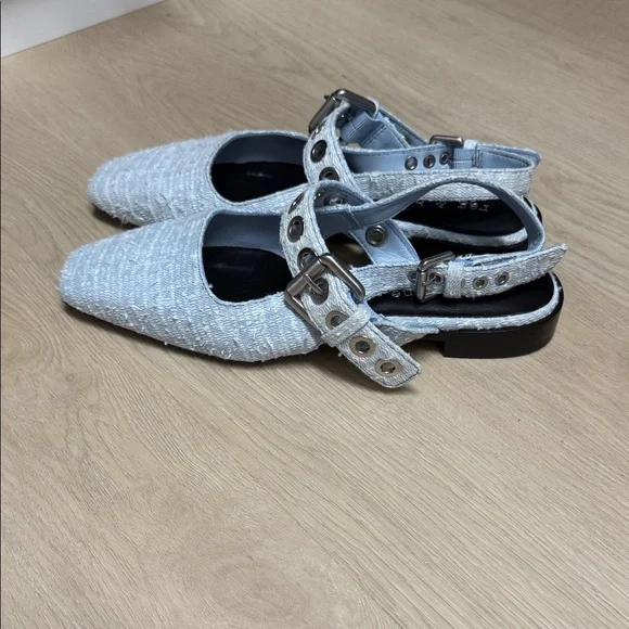 Rag & Bone Women's Light Blue Tweed Flats - Picture 5 of 8